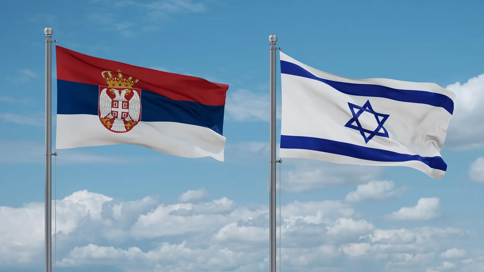 srbija, izrael, zastava zastave srbije izraela, srpska izraelska zastava - shutterstock-66801cd7e393a.webp